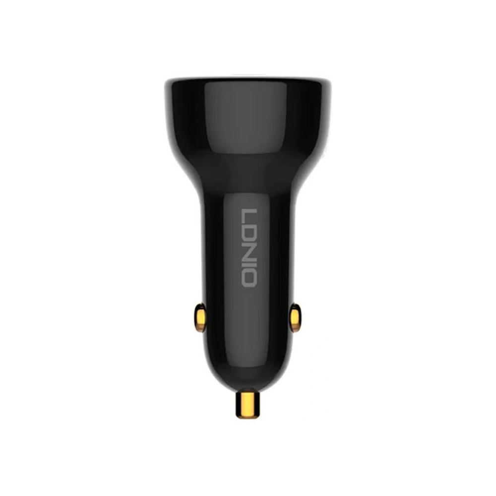 Ładowarka samochodowa LDNIO C101, USB + USB-C, 100W + kabel USB-C/USB-C (czarna)