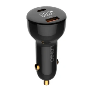 Kup LDNIO Autoladegerät C101, USB + USB-C, 100W + USB-C/Lightning-Kabel (schwarz) - LDN458 - {ean13} - Sklep Home Screen
