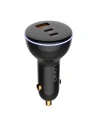 Automobilová nabíječka LDNIO C102, USB + 2x USB-C, 160W + kabel USB-A/Lightning (černá)