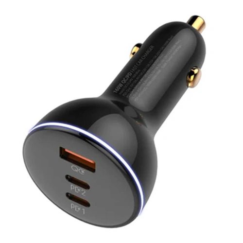Kup LDNIO Autoladegerät C102, USB + 2x USB-C, 160W + USB-A/Lightning-Kabel (schwarz) - LDN460 - {ean13} - Sklep Home Screen