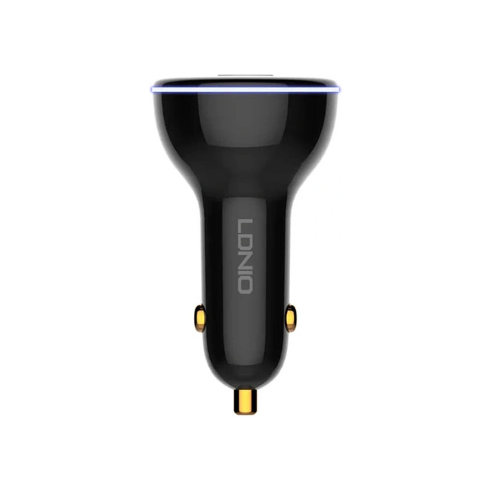 Ładowarka samochodowa LDNIO C102, USB + 2x USB-C, 160W + kabel USB-A/USB-C (czarna)