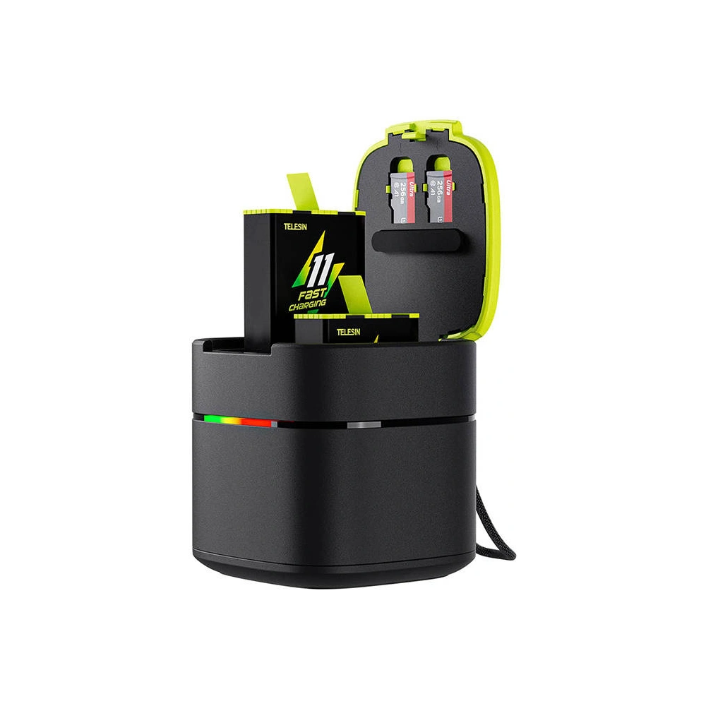 Ładowarka dwukanałowa TELESIN Box + 2 akumulatory GoPro Hero 11/10/9 Fast Charge