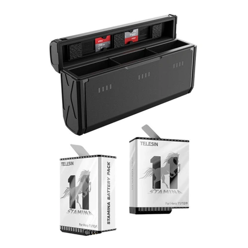 Buy TELESIN 3-slots Charger + 2 batteries GoPro Hero 11/10/9 GP-PT-G01 - TLS121 - {ean13} - Home Screen Store Europe