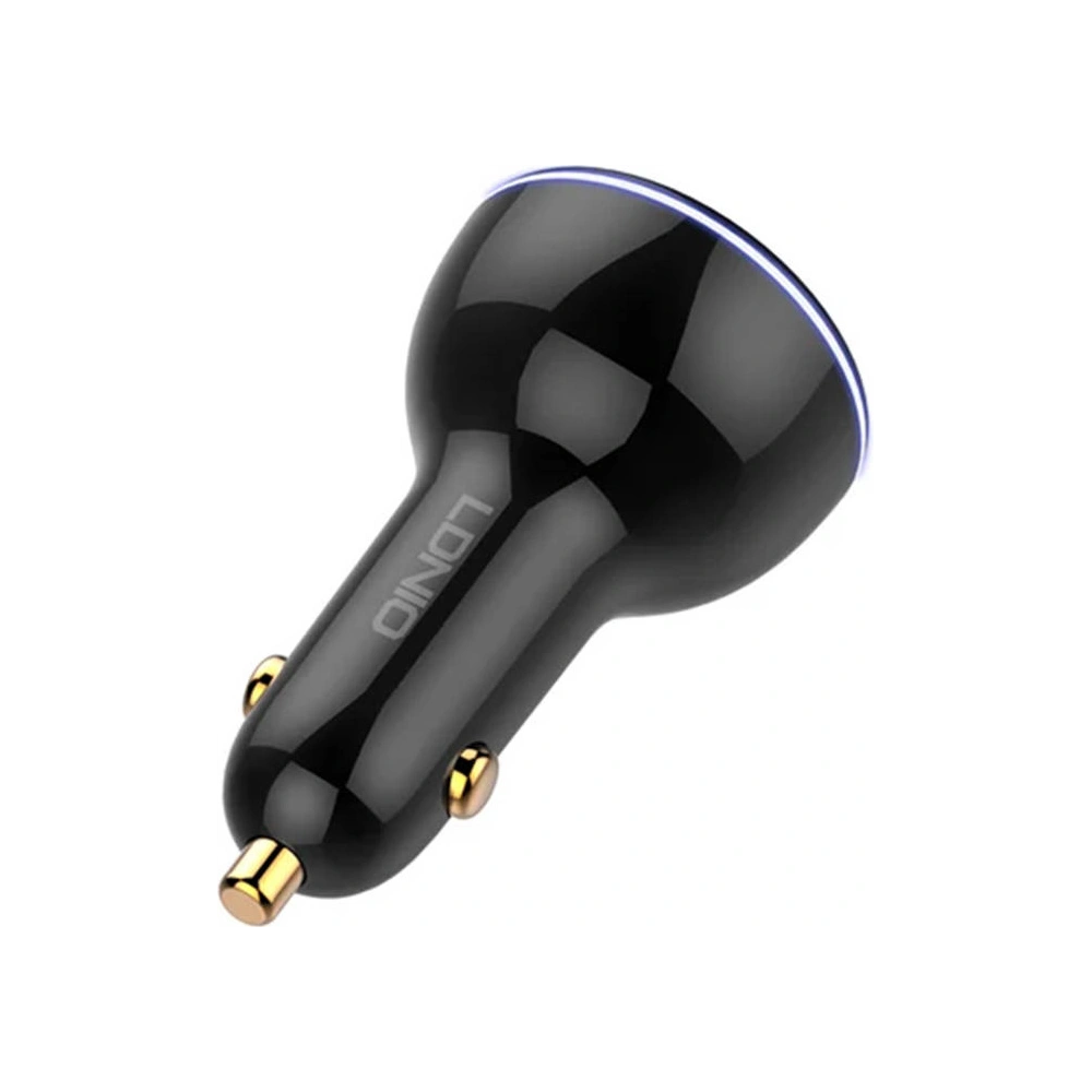 Ładowarka samochodowa LDNIO C102, USB + 2x USB-C, 160W + kabel USB-C/USB-C (czarna)