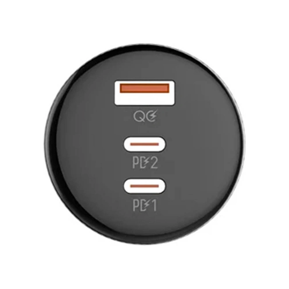 Ładowarka samochodowa LDNIO C102, USB + 2x USB-C, 160W + kabel USB-C/USB-C (czarna)