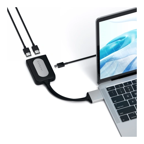 Kup Satechi Adapter Dual Aluminium Adapter 2xUSB-C, 2x 4K HDMI (silber) - STH48 - {ean13} - Sklep Home Screen
