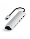 Satechi Adapter Aluminium Slim USB-C Adapter (USB-C, 2x USB-A, 4K HDMI, Kartenleser) (silber)