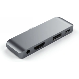 Kup Satechi Hub Aluminium Mobile Pro Hub USB-C (USB-C 60W, 4K HDMI, USB-A 3.0, Klinkenanschluss) (spacegrau) - STH55 - {ean13} - Sklep Home Screen