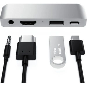 Kup Hub Satechi Aluminium Mobile Pro Hub USB-C (USB-C 60W, 4K HDMI, USB-A 3.0, port jack) (argintiu) - STH56 - {ean13} - Sklep Home Screen