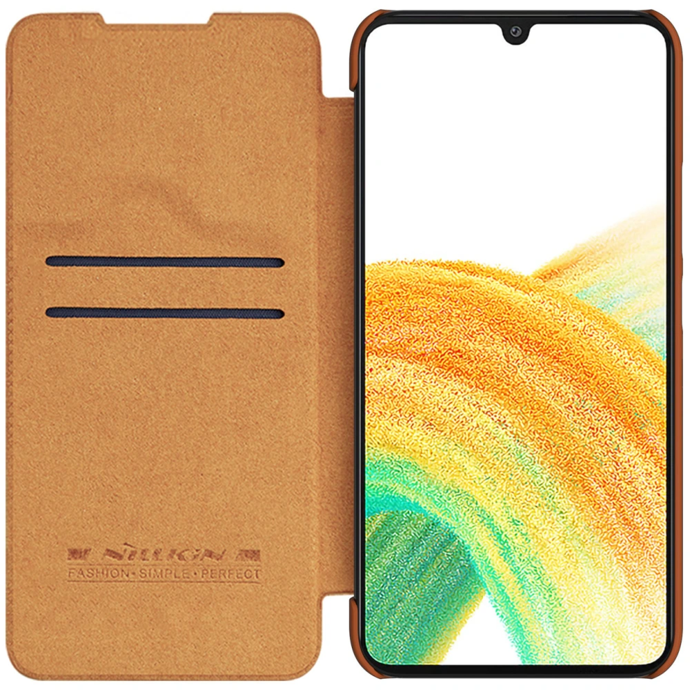 Etui Nillkin Qin Leather Samsung Galaxy A34 5G brązowe