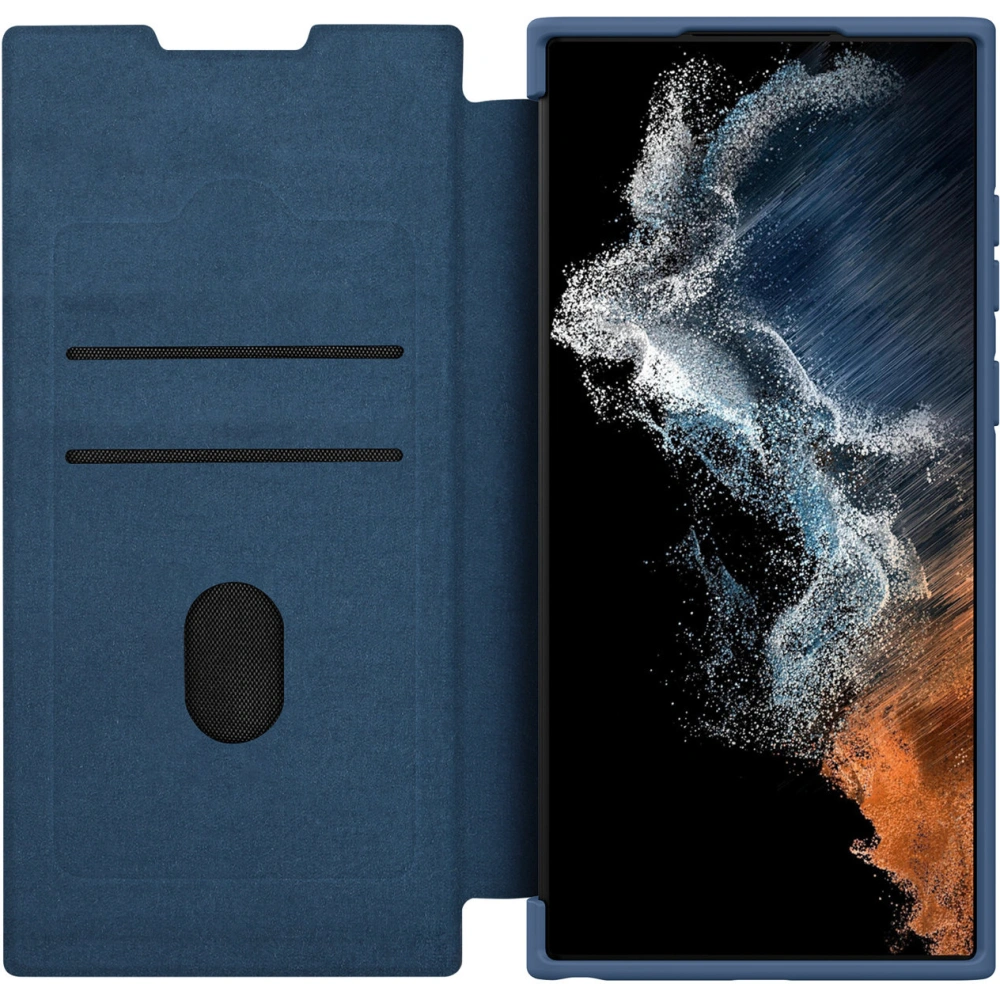 Etui Nillkin Qin Cloth Pro Samsung Galaxy S23 Ultra niebieskie