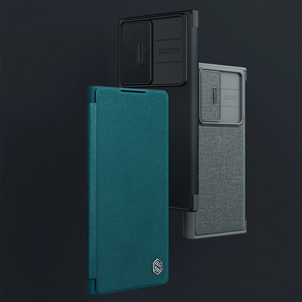 Etui Nillkin Qin Cloth Pro Samsung Galaxy S23 Ultra niebieskie