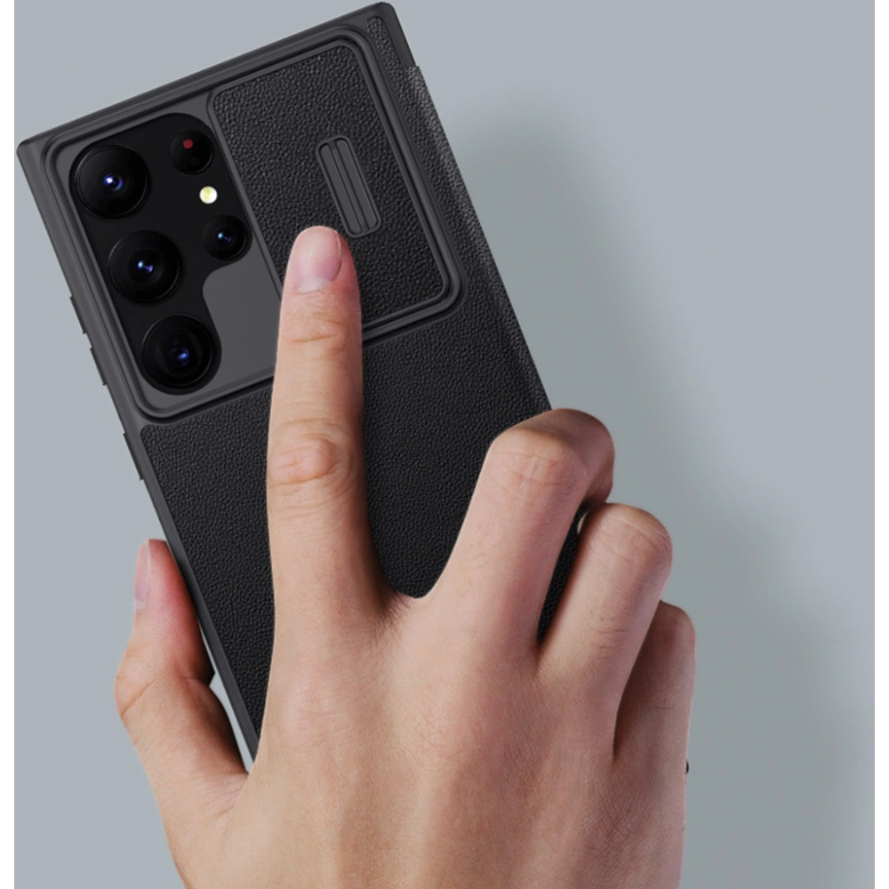 Etui Nillkin Qin Cloth Pro Samsung Galaxy S23 Ultra niebieskie