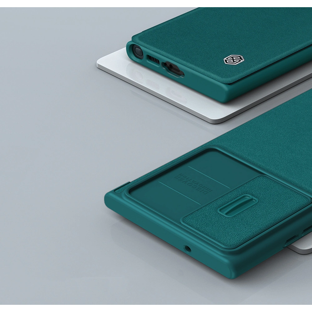 Etui Nillkin Qin Cloth Pro Samsung Galaxy S23 Ultra niebieskie