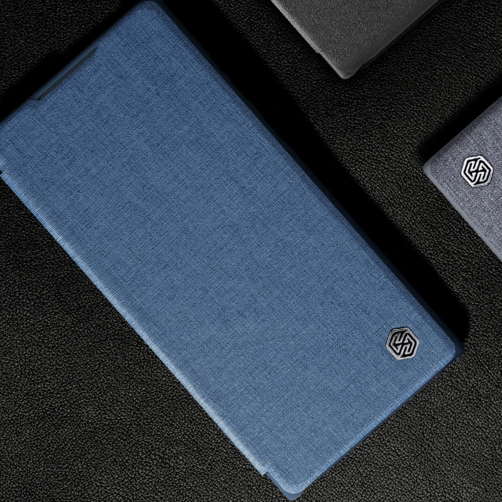 Etui Nillkin Qin Cloth Pro Samsung Galaxy S23 Ultra niebieskie