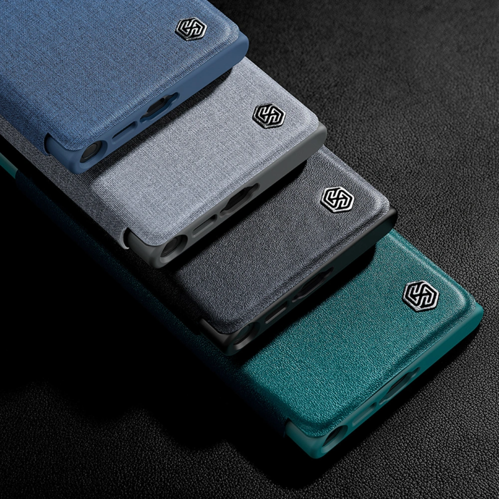 Etui Nillkin Qin Cloth Pro Samsung Galaxy S23 Ultra niebieskie