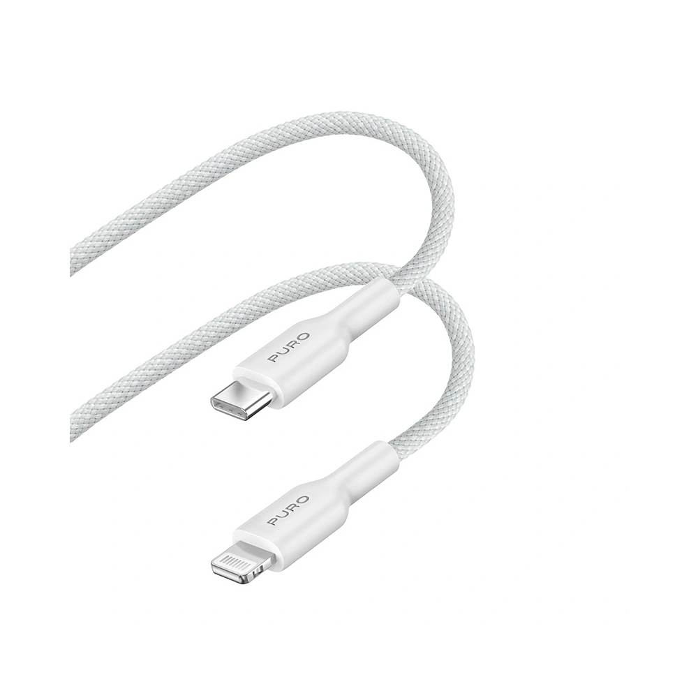 Kabel PURO Fabric USB-C/Lightning MFi 1,2m (biały)