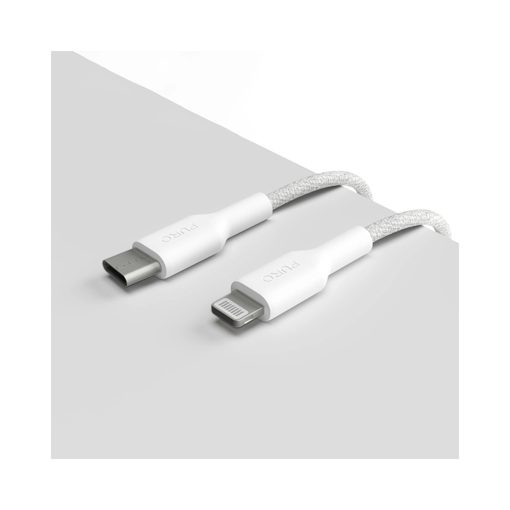 Kabel PURO Fabric USB-C/Lightning MFi 1,2m (biały)