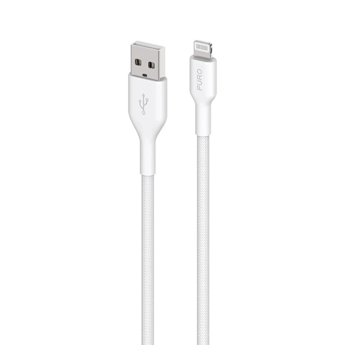 Kup PURO Fabric USB-A/Lightning MFi 1,2m (fehér) kábel - PUR712 - {ean13} - Sklep Home Screen