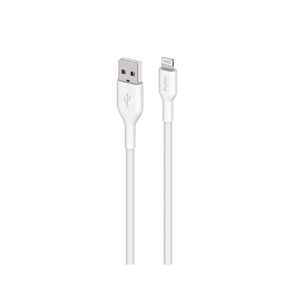 Kabel PURO Fabric USB-A/Lightning MFi 1,2m (biały)