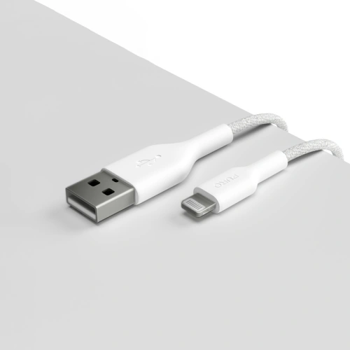 Kup PURO Fabric USB-A/Lightning MFi 1,2m (fehér) kábel - PUR712 - {ean13} - Sklep Home Screen