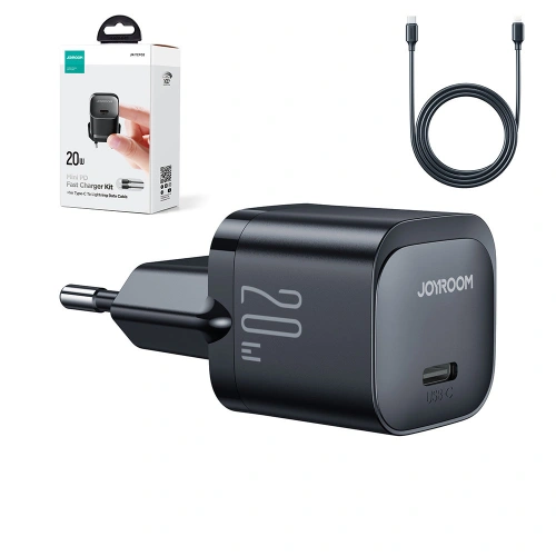 Kup Încărcător de rețea Joyroom JR-TCF02 USB-C 20W PD + cablu USB C/Lightning negru - JYR738 - {ean13} - Sklep Home Screen