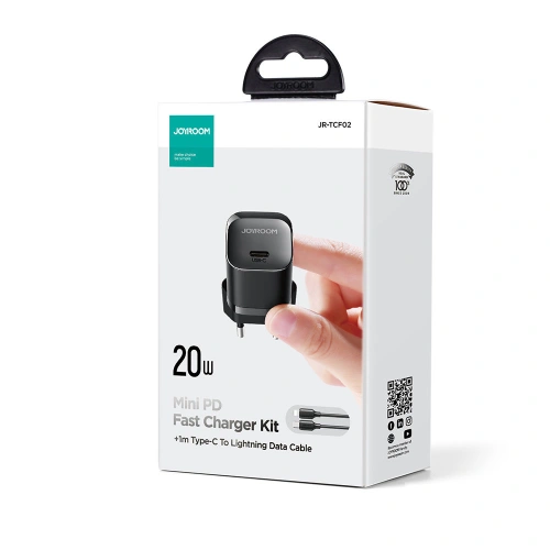 Kup Încărcător de rețea Joyroom JR-TCF02 USB-C 20W PD + cablu USB C/Lightning negru - JYR738 - {ean13} - Sklep Home Screen