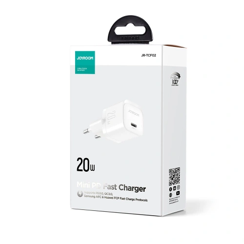 Buy Joyroom JR-TCF02 Wall Charger USB-C 20W PD white - JYR740 - {ean13} - Home Screen Store Europe