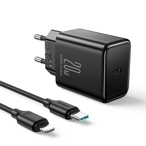 Kup Hálózati töltő Joyroom JR-TCF06 USB-C 20W PD + USB-C/Lightning kábel fekete - JYR742 - {ean13} - Sklep Home Screen