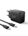 Joyroom Ladegerät JR-TCF06 USB-C 20W PD + USB-C/Lightning Kabel schwarz