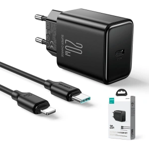 Kup Încărcător de rețea Joyroom JR-TCF06 USB-C 20W PD + cablu USB-C/Lightning negru - JYR742 - {ean13} - Sklep Home Screen