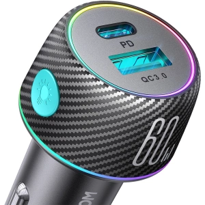 Kup Ładowarka samochodowa Joyroom JR-CCN01 USB-C + USB-A 60W czarna - JYR744 - {ean13} - Sklep Home Screen