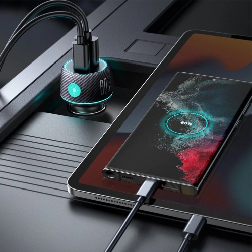 Kup Joyroom Autoladegerät JR-CCN01 USB-C + USB-A 60W schwarz - JYR744 - {ean13} - Sklep Home Screen