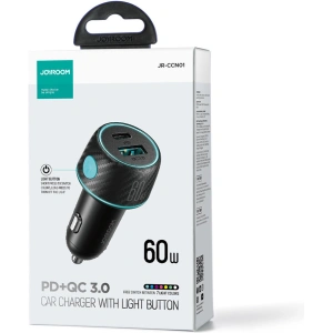 Buy Joyroom JR-CCN01 Car Charger USB-C + USB-A 60W black - JYR744 - {ean13} - Home Screen Store Europe