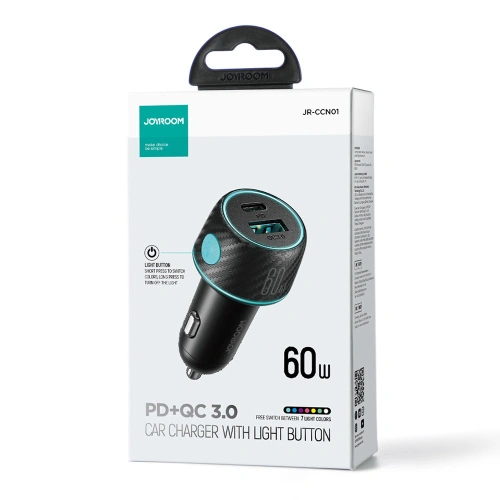 Kup Autonabíječka Joyroom JR-CCN01 USB-C + USB-A 60W černá - JYR744 - {ean13} - Sklep Home Screen