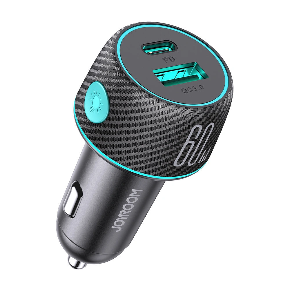 Ładowarka samochodowa Joyroom JR-CCN01 USB-C + USB-A 60W czarna