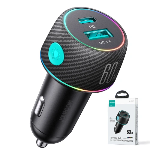 Kup Încărcător auto Joyroom JR-CCN01 USB-C + USB-A 60W negru - JYR744 - {ean13} - Sklep Home Screen