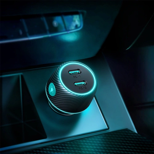 Kup Joyroom Autoladegerät JR-CCN02 2x USB-C 70W LED schwarz - JYR745 - {ean13} - Sklep Home Screen