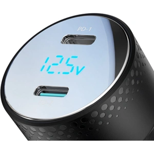 Kup Ładowarka samochodowa Joyroom JR-CCD02 2x USB-C 70W LED czarna - JYR746 - {ean13} - Sklep Home Screen