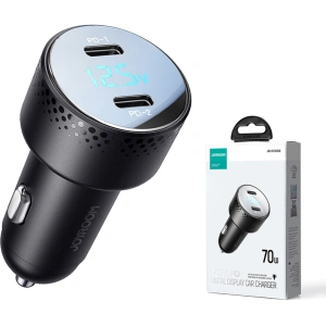 Kup Ładowarka samochodowa Joyroom JR-CCD02 2x USB-C 70W LED czarna - JYR746 - {ean13} - Sklep Home Screen
