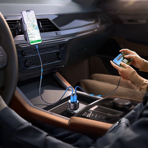 Kup Încărcător auto Joyroom JR-CCD02 2x USB-C 70W LED negru - JYR746 - {ean13} - Sklep Home Screen
