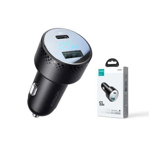Kup Automobilová nabíječka Joyroom JR-CCD01 USB-C, USB-A 53W LED černá - JYR747 - {ean13} - Sklep Home Screen