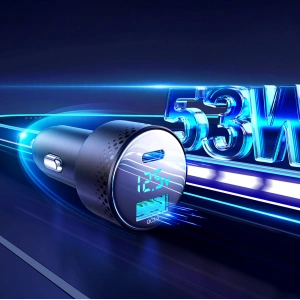 Kup Ładowarka samochodowa Joyroom JR-CCD01 USB-C, USB-A 53W LED czarna - JYR747 - {ean13} - Sklep Home Screen