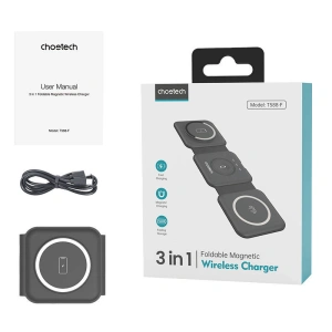 Kup Încărcător wireless magnetic Choetech T588-F 3w1 15W (negru) - CHT60 - {ean13} - Sklep Home Screen