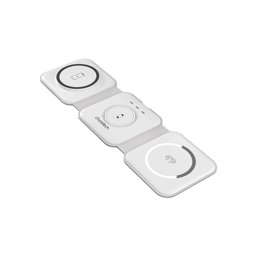 Ładowarka bezprzewodowa magnetyczna Choetech T588-F 3w1 15W (biała)