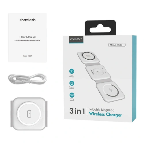 Kup Choetech Magnetisches kabelloses Ladegerät T588-F 3in1 15W (weiß) - CHT61 - {ean13} - Sklep Home Screen