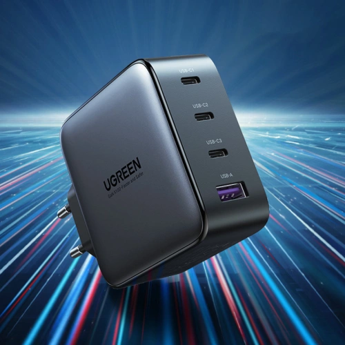 Kup Ładowarka sieciowa UGREEN CD226 GaN 3x USB-C + USB-A PD 3.0 QC 4+ FCP SCP AFC 100W EU czarny - UGR1618 - {ean13} - Sklep Home Screen