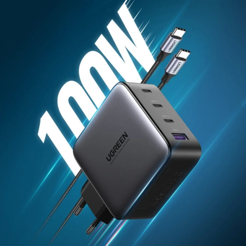 Kup Ładowarka sieciowa UGREEN CD226 GaN 3x USB-C + USB-A PD 3.0 QC 4+ FCP SCP AFC 100W EU czarny - UGR1618 - {ean13} - Sklep Home Screen