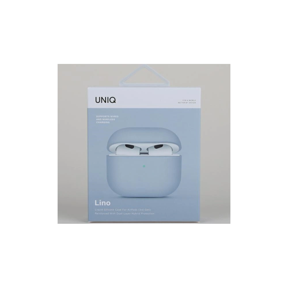 Etui UNIQ Lino Silicone Apple AirPods 3 błękitny/arctic blue