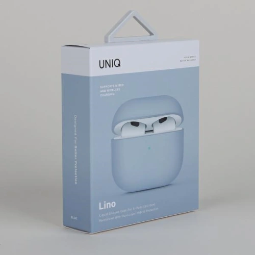 Kup Etui UNIQ Lino Silicone Apple AirPods 3 albastru deschis/arctic blue - UNIQ892 - {ean13} - Sklep Home Screen